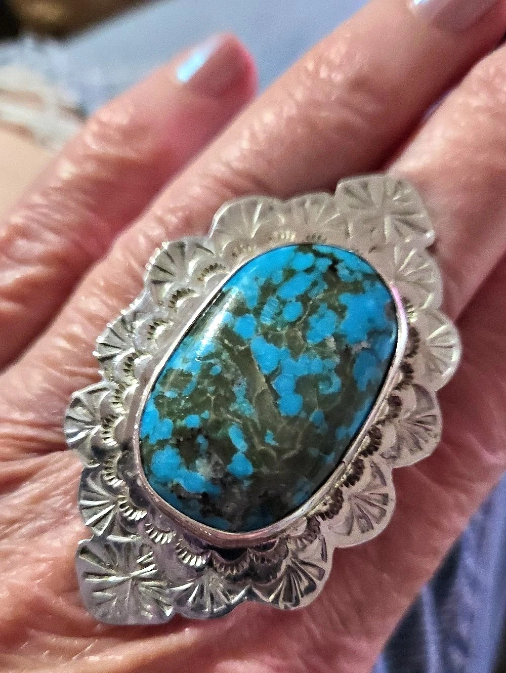 Jacob Troncosa Turquoise Statement Sterling Silver Ring